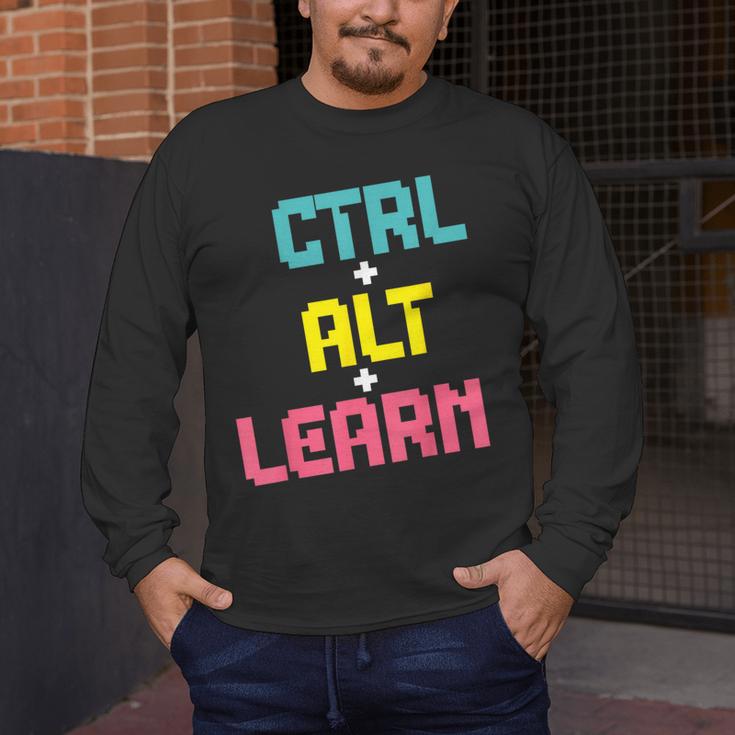 Computer Teacher Back To School Kids Ctrl Alt Learn Men's Long Sleeve T-Shirt, funny design
