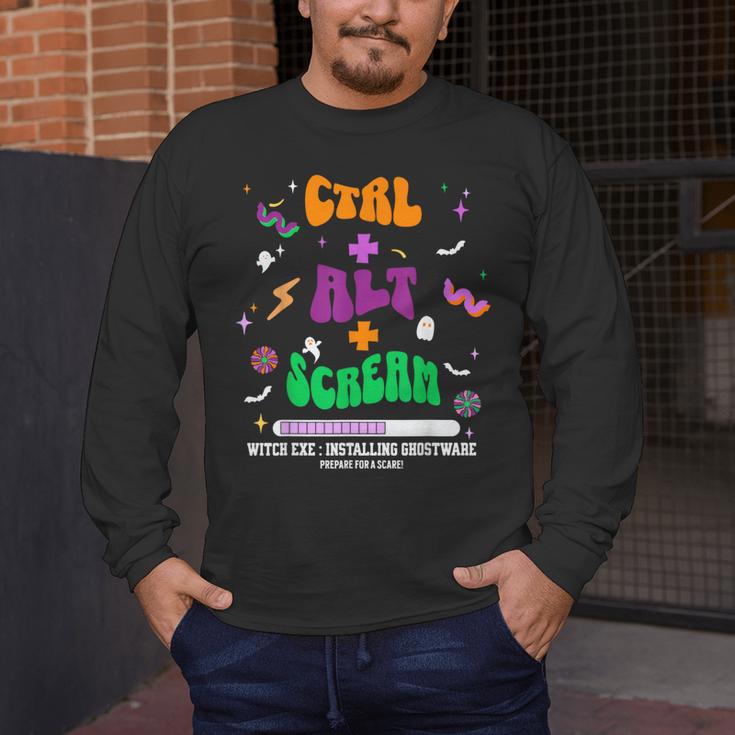 Computer Teacher Spooky Halloween Technology STEM Engineer Men's Long Sleeve T-Shirt, funny design Computer Teacher Spooky Halloween Technology STEM Engineer Men's Long Sleeve T-Shirt, funny design