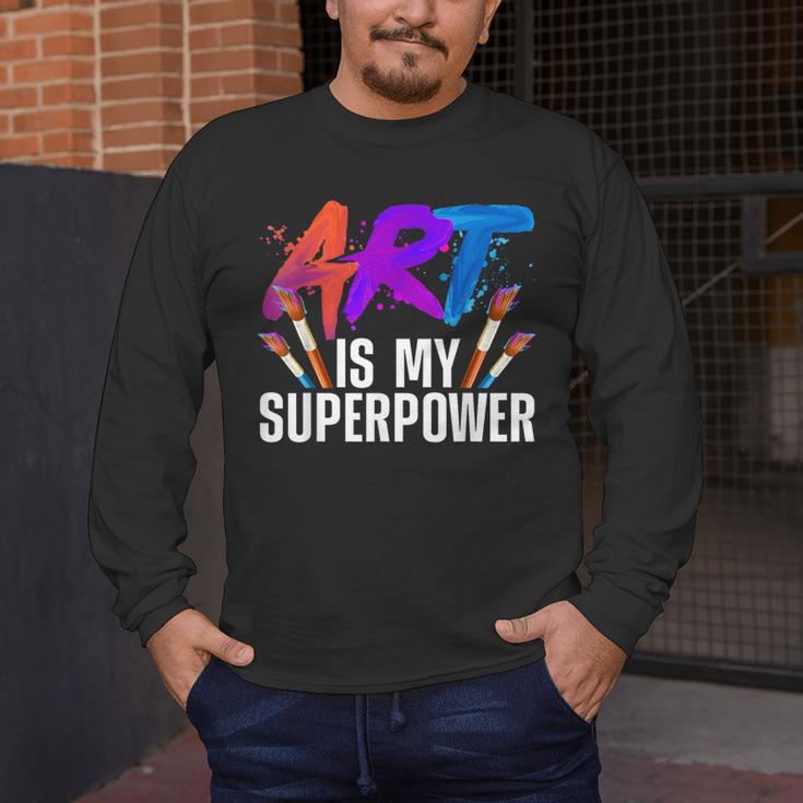 Cool Art For Men Women Art Teacher Artist Painter Superpower Men's Long Sleeve T-Shirt, funny design Cool Art For Men Women Art Teacher Artist Painter Superpower Men's Long Sleeve T-Shirt, funny design