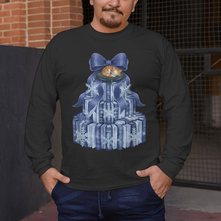 Coquette Bow Book Tree Merry Christmas Xmas Teacher Holiday Men's Long Sleeve T-Shirt, funny design Coquette Bow Book Tree Merry Christmas Xmas Teacher Holiday Men's Long Sleeve T-Shirt, funny design
