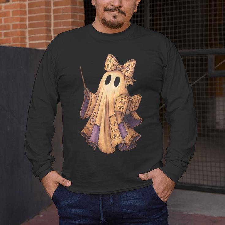 Coquette Music Note Patchwork Ghost Music Teacher Halloween Men's Long Sleeve T-Shirt, funny design Coquette Music Note Patchwork Ghost Music Teacher Halloween Men's Long Sleeve T-Shirt, funny design