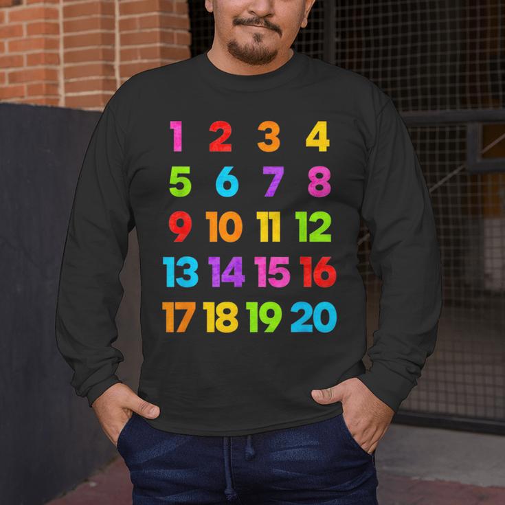 Counting 1-10 Learn To Count Number School Kids Teacher Men's Long Sleeve T-Shirt, funny design