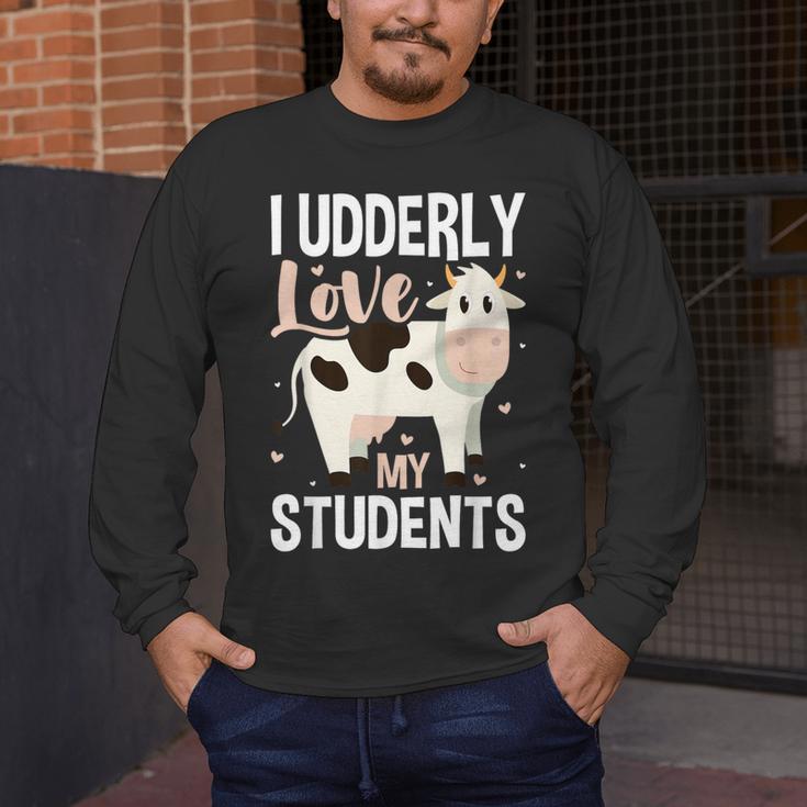 Cow Teacher Lover Men's Long Sleeve T-Shirt, funny design