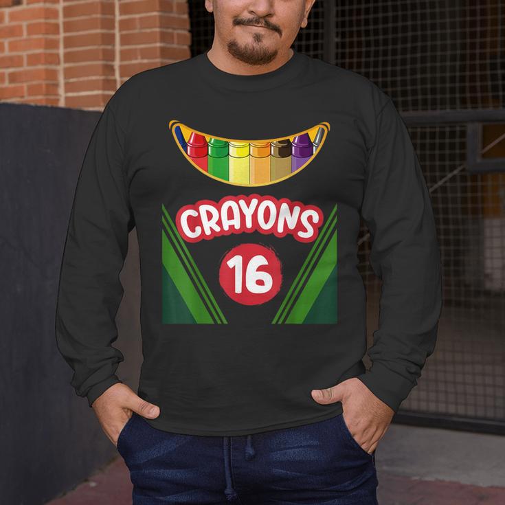 Crayon Box Fun Teacher Student Crayon Squad Halloween 2023 Men's Long Sleeve T-Shirt, funny design Crayon Box Fun Teacher Student Crayon Squad Halloween 2023 Men's Long Sleeve T-Shirt, funny design