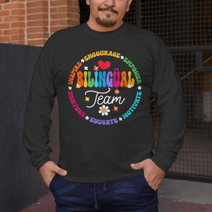 Cultivando Bilingues Dual Language Bilingual Team Teacher Men's Long Sleeve T-Shirt, funny design Cultivando Bilingues Dual Language Bilingual Team Teacher Men's Long Sleeve T-Shirt, funny design
