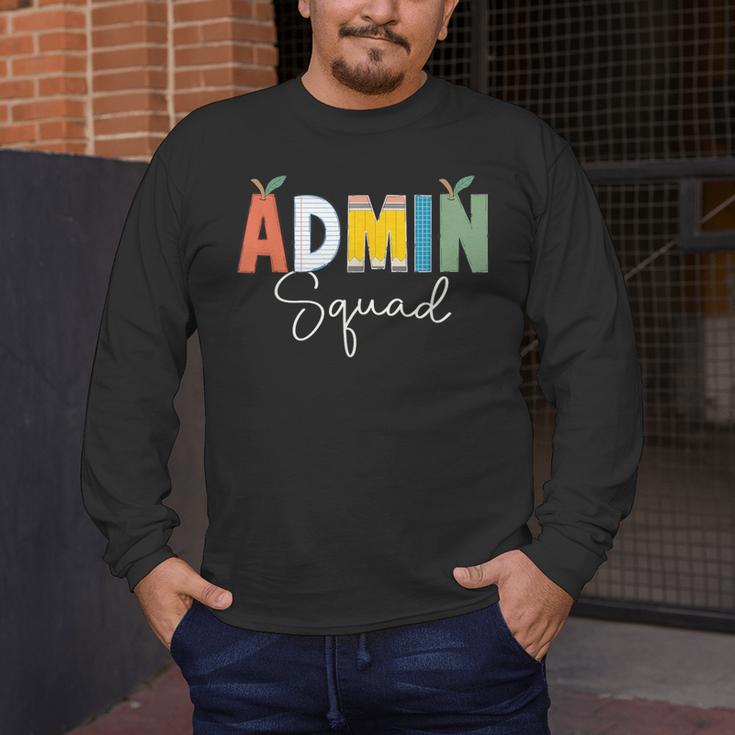 Cute Admin Squad Crew Team Back To School Teacher For Men Women Men's Long Sleeve T-Shirt, funny design Cute Admin Squad Crew Team Back To School Teacher For Men Women Men's Long Sleeve T-Shirt, funny design