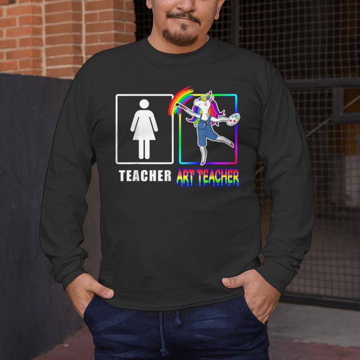 Cute Art Teacher Magical Dabbing Unicorn Artist Men's Long Sleeve T-Shirt, funny design Cute Art Teacher Magical Dabbing Unicorn Artist Men's Long Sleeve T-Shirt, funny design