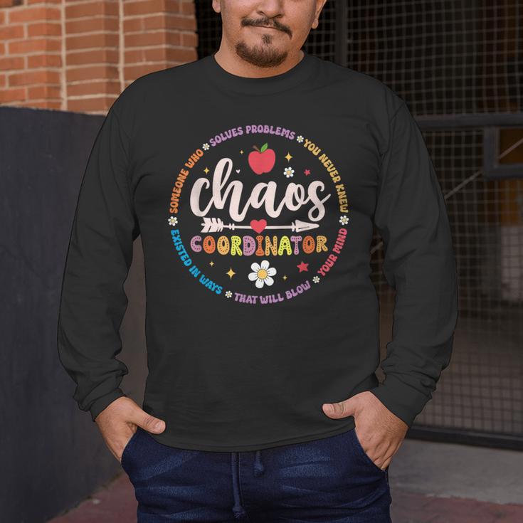 Cute Chaos Coordinator Teacher First Day Of School Men's Long Sleeve T-Shirt, funny design Cute Chaos Coordinator Teacher First Day Of School Men's Long Sleeve T-Shirt, funny design