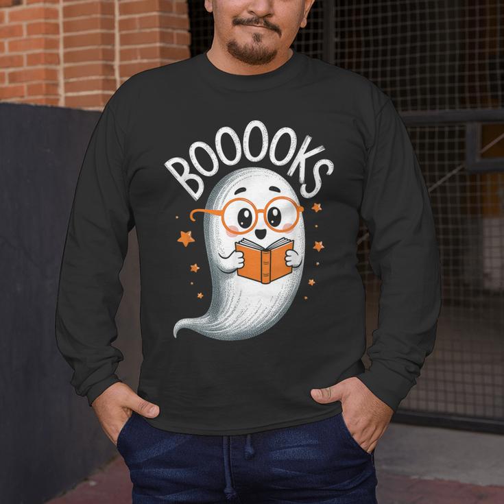 Cute Ghost Book Reading Halloween Teacher Men's Long Sleeve T-Shirt, funny design Cute Ghost Book Reading Halloween Teacher Men's Long Sleeve T-Shirt, funny design