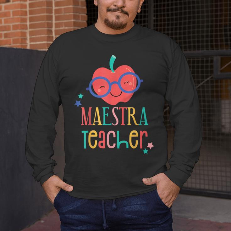 Cute Maestra Teacher Men's Long Sleeve T-Shirt, funny design