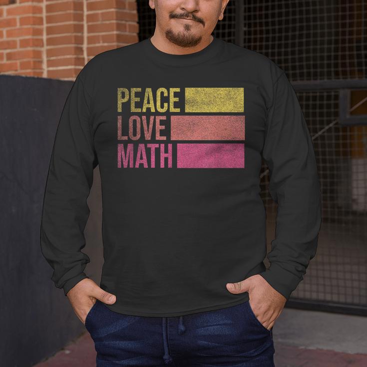 Cute Math Teacher Peace Love Math Men's Long Sleeve T-Shirt, funny design Cute Math Teacher Peace Love Math Men's Long Sleeve T-Shirt, funny design