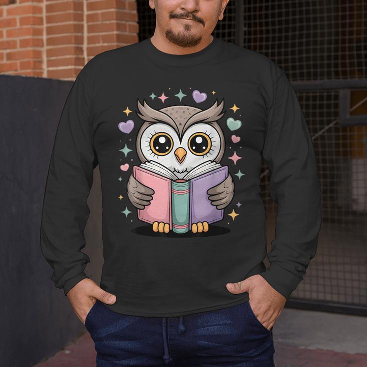Cute Reading Owl Book Lover Teacher Librarian Bookworm Men's Long Sleeve T-Shirt, funny design Cute Reading Owl Book Lover Teacher Librarian Bookworm Men's Long Sleeve T-Shirt, funny design