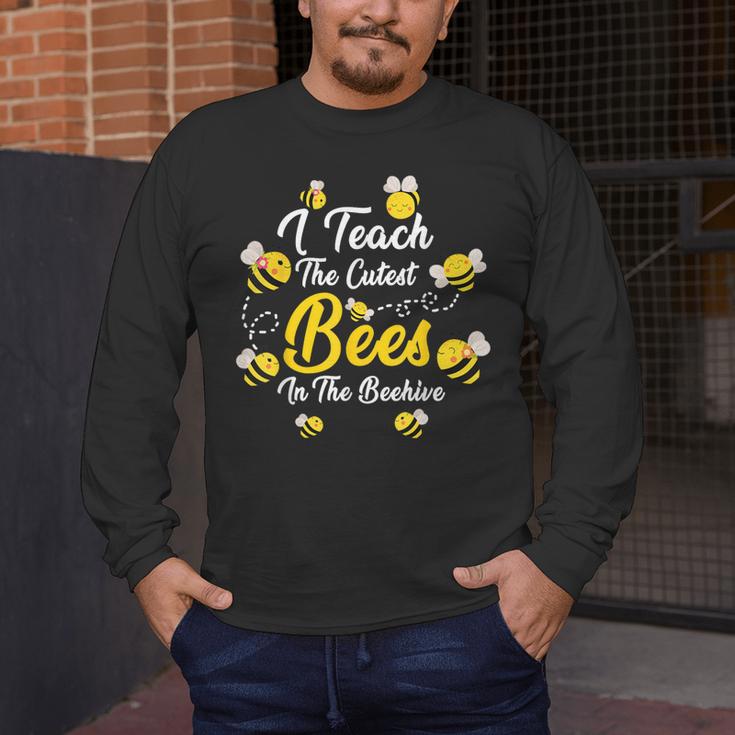 Cute I Teach The Cutest Bees In The Beehive Teacher's Day For Men Women Kids Men's Long Sleeve T-Shirt, funny design Cute I Teach The Cutest Bees In The Beehive Teacher's Day For Men Women Kids Men's Long Sleeve T-Shirt, funny design