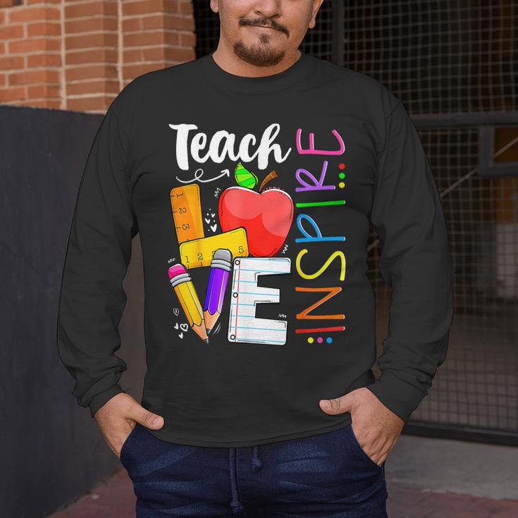 Cute Teach Love And Inspire Men Women Teacher Men's Long Sleeve T-Shirt, funny design Cute Teach Love And Inspire Men Women Teacher Men's Long Sleeve T-Shirt, funny design