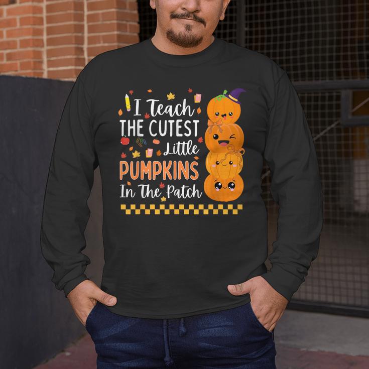 Cute Teacher Halloween For Women Men Teacher Pumpkin Men's Long Sleeve T-Shirt, funny design