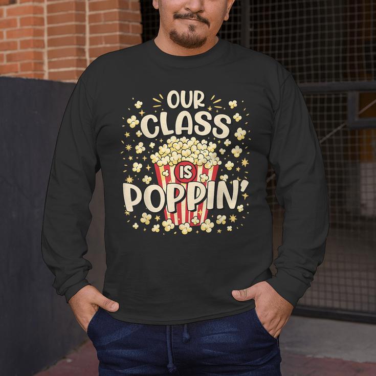 Cute Teacher Popcorn Day Men's Long Sleeve T-Shirt, funny design Cute Teacher Popcorn Day Men's Long Sleeve T-Shirt, funny design