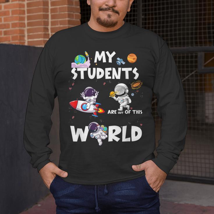Cute Teacher My Students Are Out-Of This World Space Men's Long Sleeve T-Shirt, funny design Cute Teacher My Students Are Out-Of This World Space Men's Long Sleeve T-Shirt, funny design