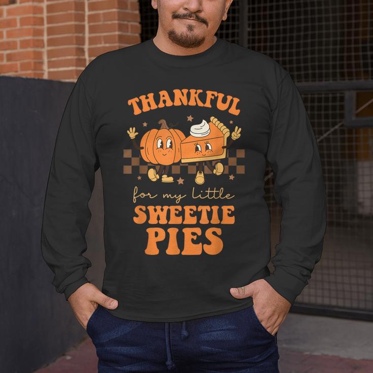Cute Thanksgiving Teacher Thankful For My Sweetie Pies Mom Men's Long Sleeve T-Shirt, funny design