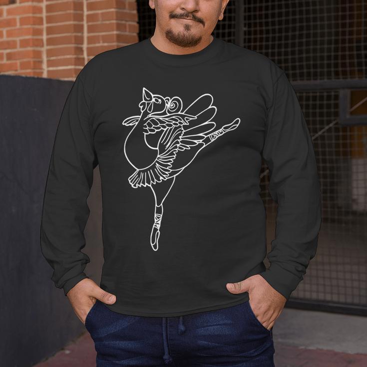 Dancing Turkey Happy Thanksgiving Day Ballet Dance Teacher Men's Long Sleeve T-Shirt, funny design