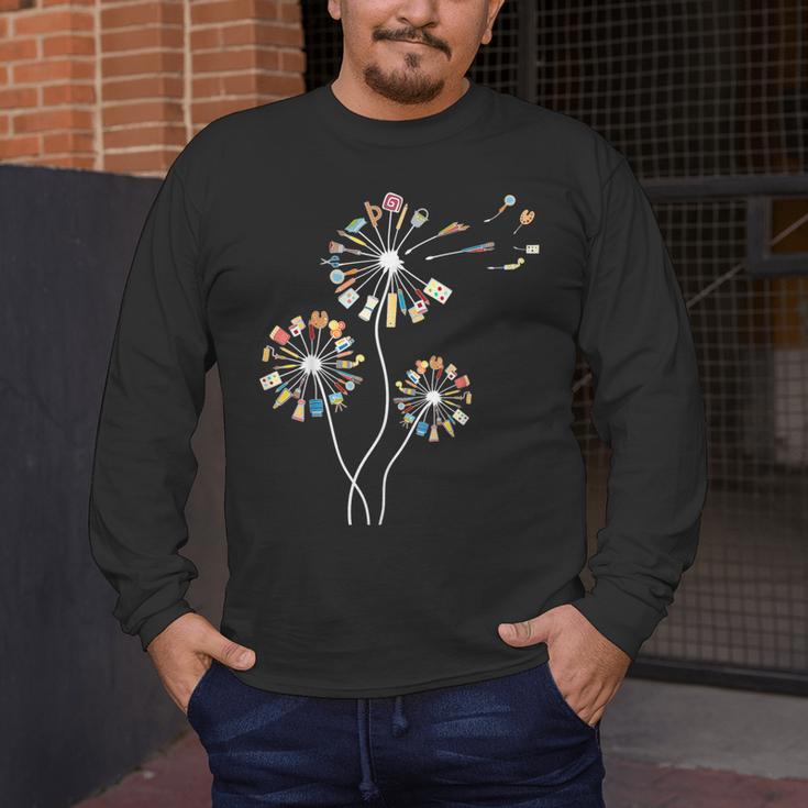 Dandelion Art Shirt For Artist Or Art Teacher Creative Art Men's Long Sleeve T-Shirt, funny design