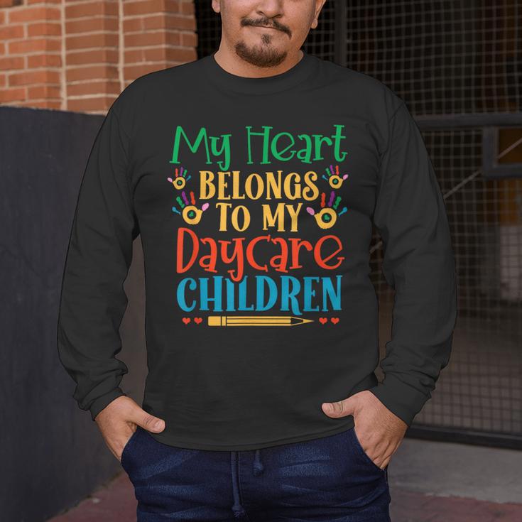 Daycare Children Childcare Provider Teacher PreK Nursery Men's Long Sleeve T-Shirt, funny design