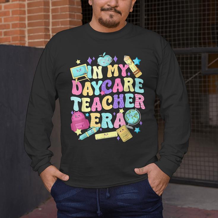 In My Daycare Teacher Era Daycare Provider Kids Men's Long Sleeve T-Shirt, funny design