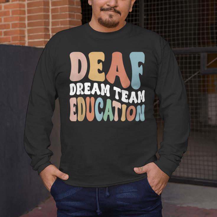 Deaf Dream Team Education Deaf Education Teacher Men's Long Sleeve T-Shirt, funny design Deaf Dream Team Education Deaf Education Teacher Men's Long Sleeve T-Shirt, funny design