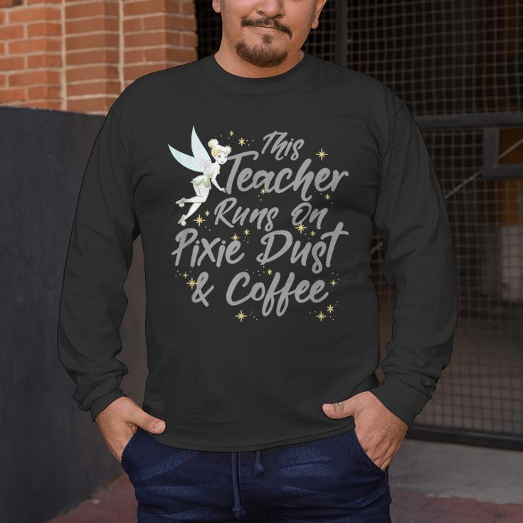 Disney Peter Pan Tinkerbell Teacher Pixie Dust And Coffee Men's Long Sleeve T-Shirt, funny design Disney Peter Pan Tinkerbell Teacher Pixie Dust And Coffee Men's Long Sleeve T-Shirt, funny design