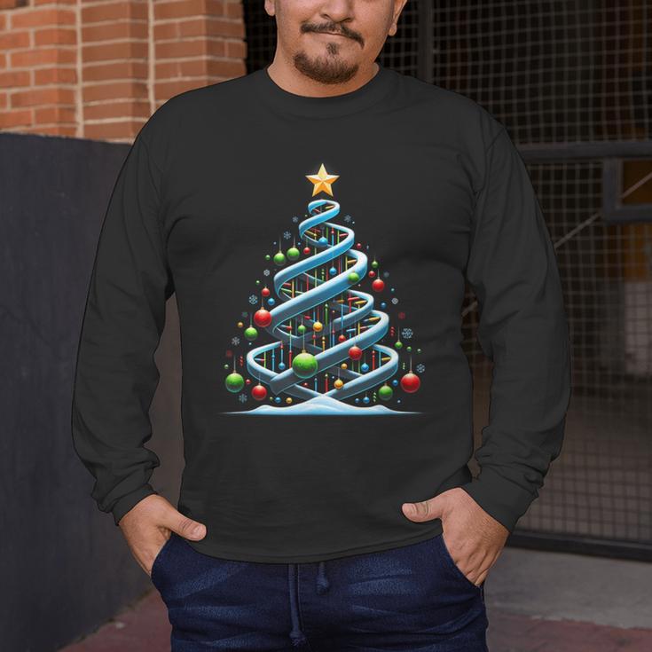 DNA Helix Christmas Tree Scientist Biology Science Teacher Men's Long Sleeve T-Shirt, funny design DNA Helix Christmas Tree Scientist Biology Science Teacher Men's Long Sleeve T-Shirt, funny design