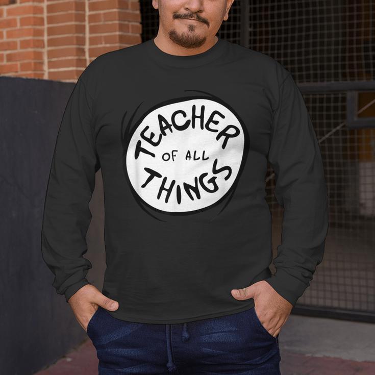 Dr Seuss Teacher Of All Things Red Emblem Men's Long Sleeve T-Shirt, funny design Dr Seuss Teacher Of All Things Red Emblem Men's Long Sleeve T-Shirt, funny design
