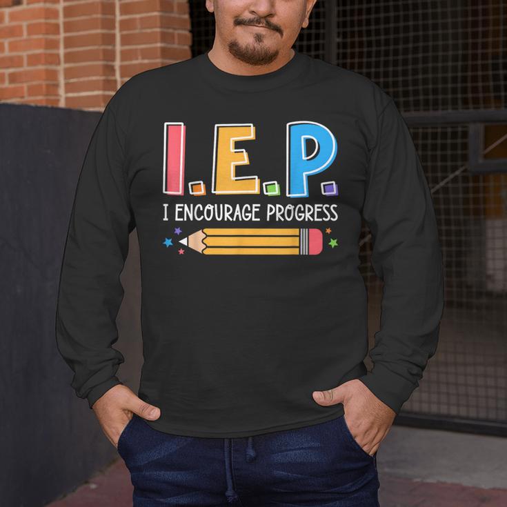 I E P I Encourage Progress Special Education Teacher Men's Long Sleeve T-Shirt, funny design I E P I Encourage Progress Special Education Teacher Men's Long Sleeve T-Shirt, funny design