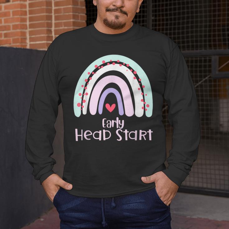 Early Headstart Cute Retro Rainbow Teachers Men's Long Sleeve T-Shirt, funny design