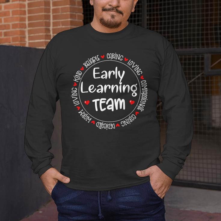 Early Learning TEAM Preschool Teacher Early Learners Crew Men's Long Sleeve T-Shirt, funny design Early Learning TEAM Preschool Teacher Early Learners Crew Men's Long Sleeve T-Shirt, funny design