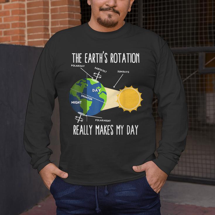 Earth Rotation Earth Day Science Teacher Kids Women Men's Long Sleeve T-Shirt, funny design Earth Rotation Earth Day Science Teacher Kids Women Men's Long Sleeve T-Shirt, funny design