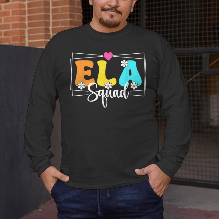 ELA Squad Teacher Back To School English Language Arts Men's Long Sleeve T-Shirt, funny design ELA Squad Teacher Back To School English Language Arts Men's Long Sleeve T-Shirt, funny design