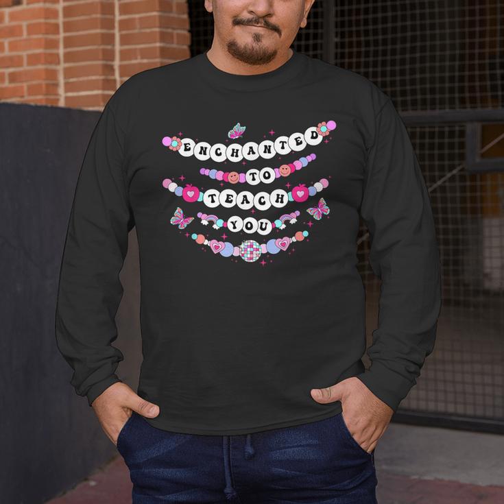 Enchanted To Teach You Bracelet Teacher Back To School Men's Long Sleeve T-Shirt, funny design