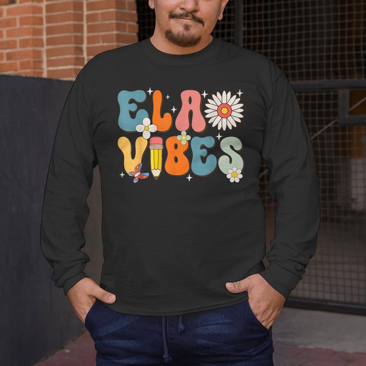 English Teacher Ela Vibes Teacher Kids First Day Of School Men's Long Sleeve T-Shirt, funny design
