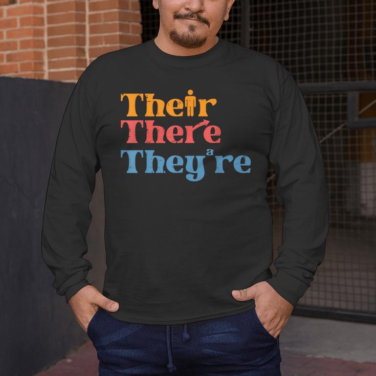 English Teacher Their There Theyre Grammar Men Women Men's Long Sleeve T-Shirt, funny design