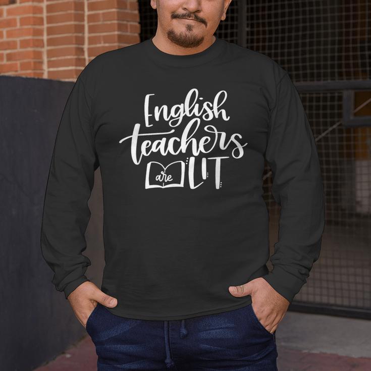 English Teachers Are Lit Teacher Appreciation Men's Long Sleeve T-Shirt, funny design English Teachers Are Lit Teacher Appreciation Men's Long Sleeve T-Shirt, funny design