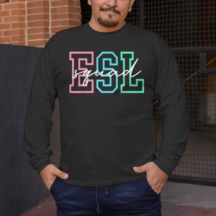 ESL Squad Teacher English As A Second Language Men's Long Sleeve T-Shirt, funny design ESL Squad Teacher English As A Second Language Men's Long Sleeve T-Shirt, funny design
