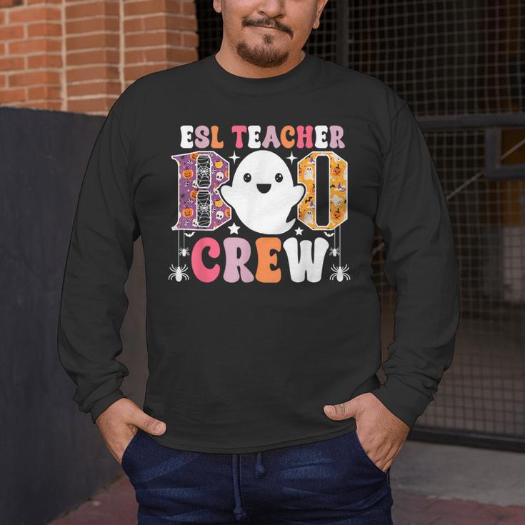 ESL Teacher Boo Crew Halloween Costume Men's Long Sleeve T-Shirt, funny design