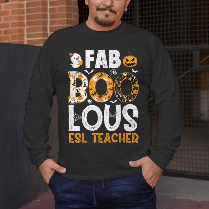 Faboolous ESL ESOL Teacher Spooky Teacher Halloween Costume For Men Women Men's Long Sleeve T-Shirt, funny design Faboolous ESL ESOL Teacher Spooky Teacher Halloween Costume For Men Women Men's Long Sleeve T-Shirt, funny design