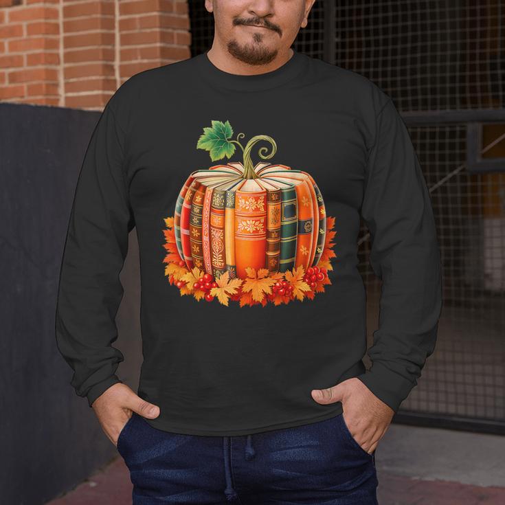 Fall Book Autumn Reading Teacher Halloween Pumpkin Season Men's Long Sleeve T-Shirt, funny design Fall Book Autumn Reading Teacher Halloween Pumpkin Season Men's Long Sleeve T-Shirt, funny design