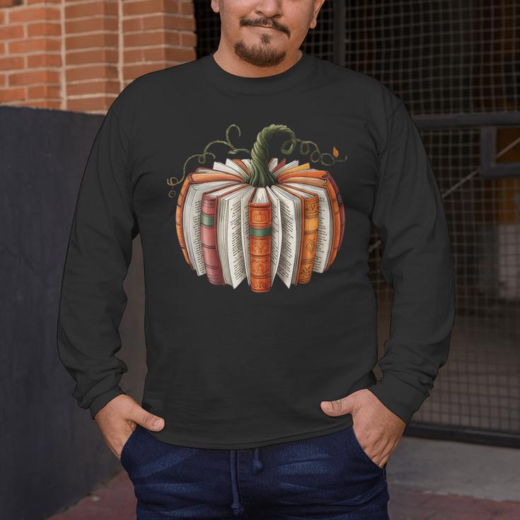 Fall Book Pumpkin Retro Reading Halloween Teacher Librarian Men's Long Sleeve T-Shirt, funny design Fall Book Pumpkin Retro Reading Halloween Teacher Librarian Men's Long Sleeve T-Shirt, funny design