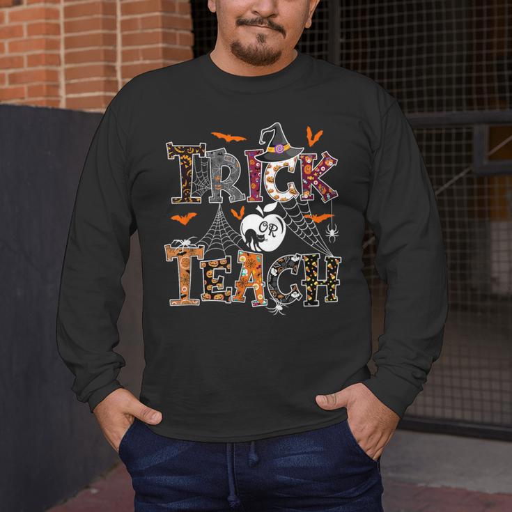 Fall Holiday Themed Thanksgiving Halloween Teacher Trick Or Men's Long Sleeve T-Shirt, funny design Fall Holiday Themed Thanksgiving Halloween Teacher Trick Or Men's Long Sleeve T-Shirt, funny design