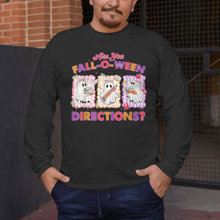 Are You Fall-O-Ween Directions Halloween Teacher Ghost Men's Long Sleeve T-Shirt, funny design Are You Fall-O-Ween Directions Halloween Teacher Ghost Men's Long Sleeve T-Shirt, funny design