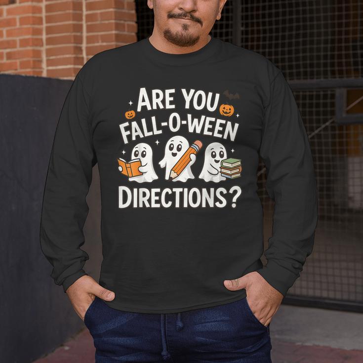Are You Fall O Ween Directions Halloween Teacher Ghosts Men's Long Sleeve T-Shirt, funny design Are You Fall O Ween Directions Halloween Teacher Ghosts Men's Long Sleeve T-Shirt, funny design