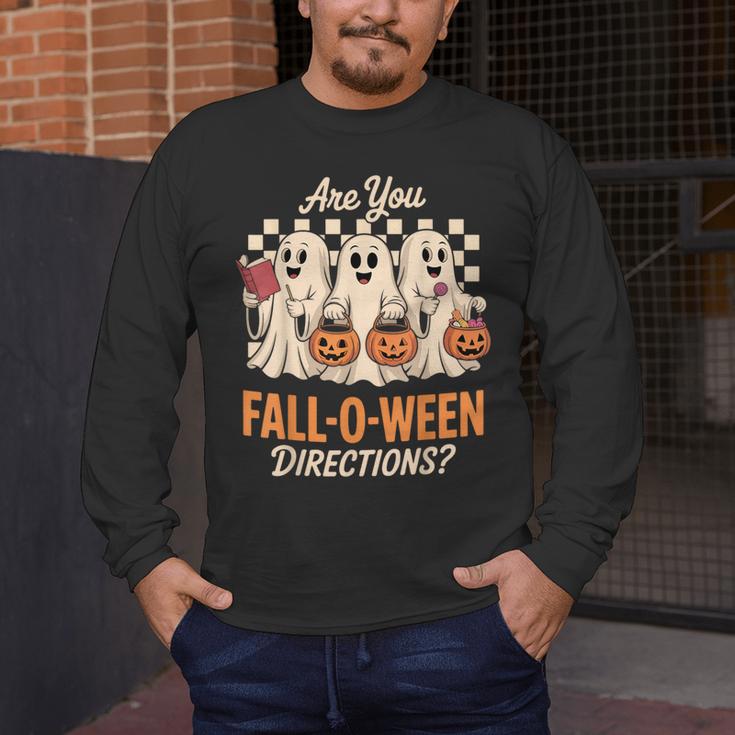 Are You Fall O Ween Directions Teacher Halloween Boo Ghost Men's Long Sleeve T-Shirt, funny design Are You Fall O Ween Directions Teacher Halloween Boo Ghost Men's Long Sleeve T-Shirt, funny design