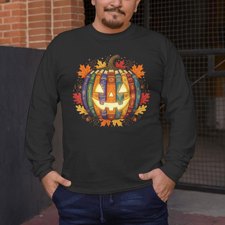 Fall Pumpkin Book Lover Spooky Librarian Teacher Halloween Men's Long Sleeve T-Shirt, funny design Fall Pumpkin Book Lover Spooky Librarian Teacher Halloween Men's Long Sleeve T-Shirt, funny design