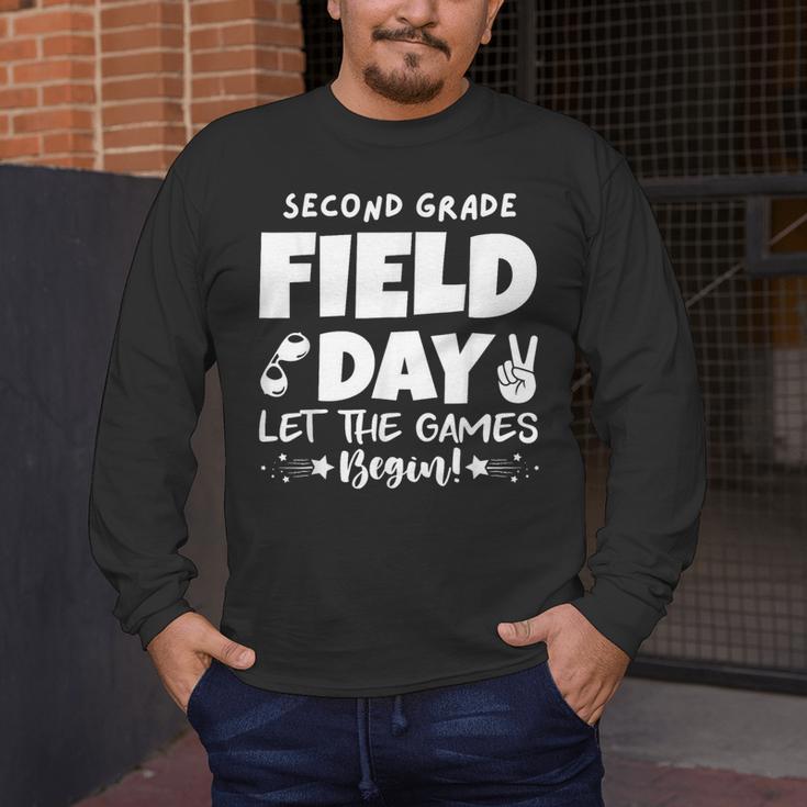 Field Day Second 2nd Grade Orange 2025 Boy Girl Teacher Men's Long Sleeve T-Shirt, funny design Field Day Second 2nd Grade Orange 2025 Boy Girl Teacher Men's Long Sleeve T-Shirt, funny design